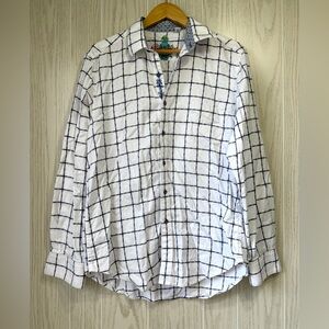 Robert Graham Classic Fit Check Button Down Shirt Size Large